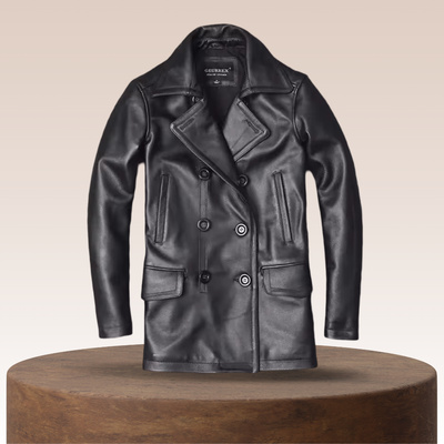 Ford Men's Cowhide Double-Breasted Leather Jacket