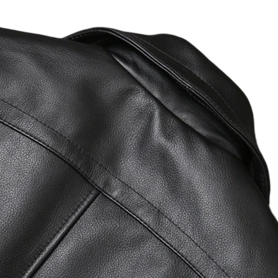 Ford Men's Cowhide Double-Breasted Leather Jacket
