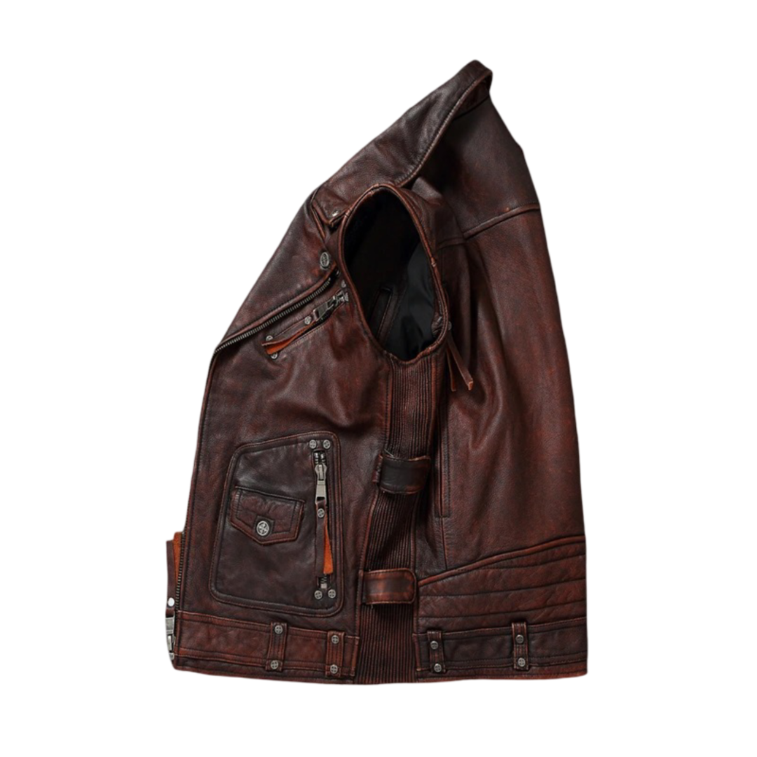 Viggo | Distressed Vintage Leather Vest