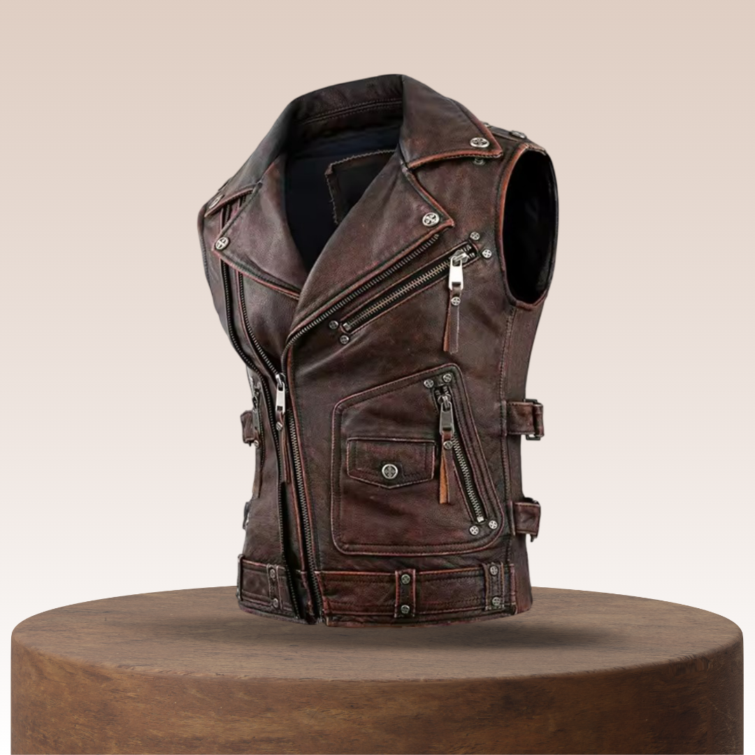 Viggo | Distressed Vintage Leather Vest