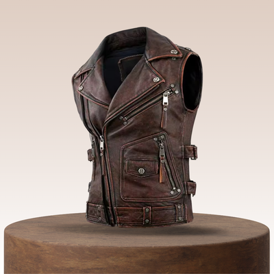 Viggo | Distressed Vintage Leather Vest