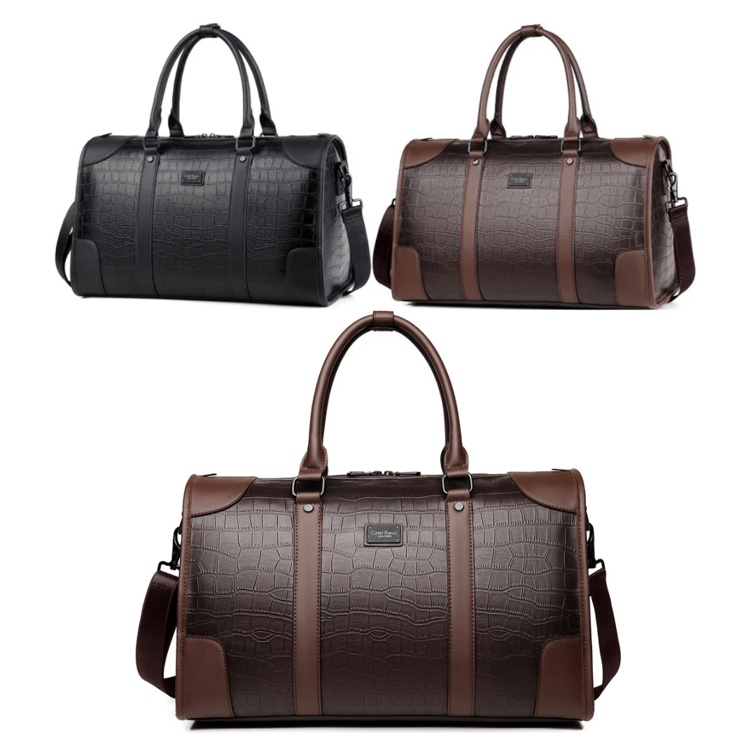Hudson | Croc-Embossed Weekender