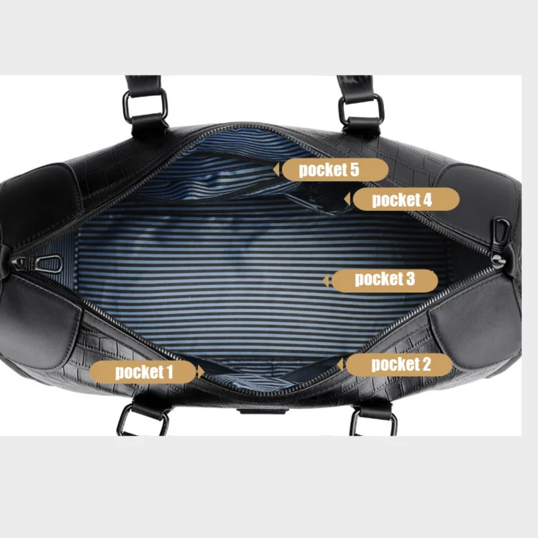 Hudson | Croc-Embossed Weekender