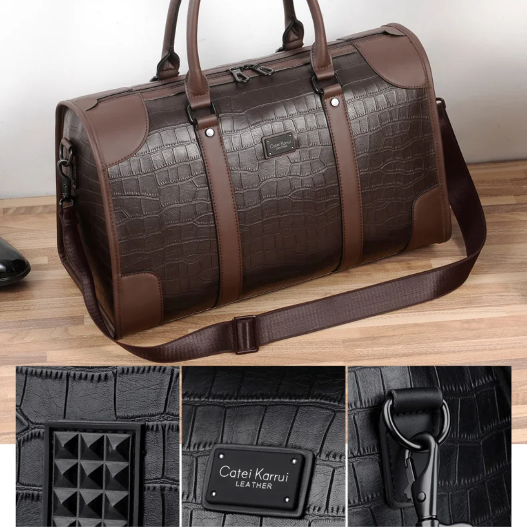 Hudson | Croc-Embossed Weekender