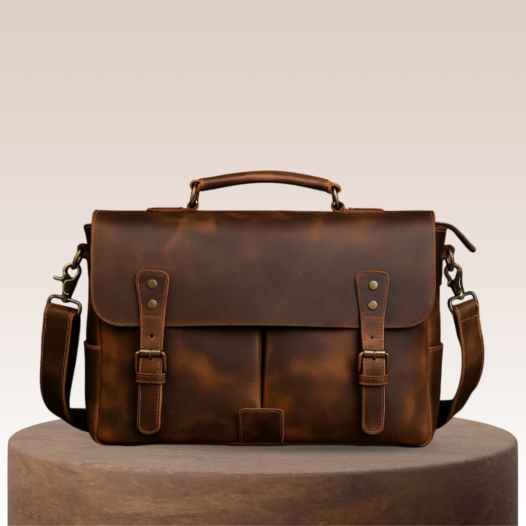 Clinton | Vintage-Inspired Leather Messenger Bag