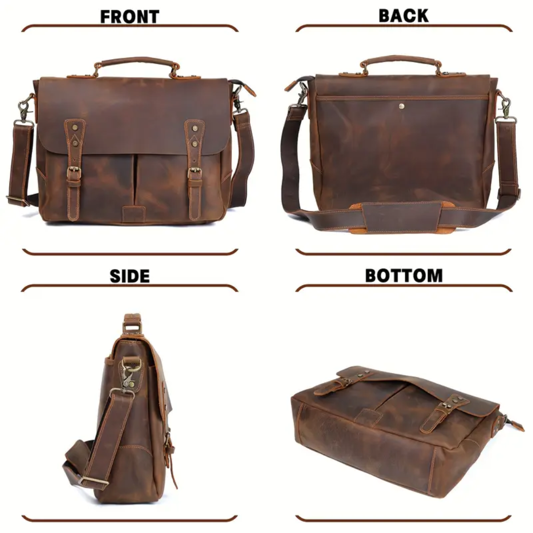 Clinton | Vintage-Inspired Leather Messenger Bag