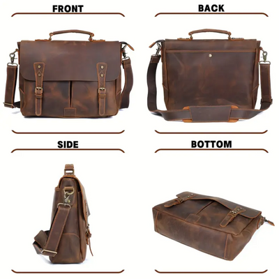 Clinton | Vintage-Inspired Leather Messenger Bag