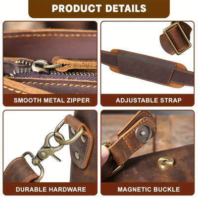 Clinton | Vintage-Inspired Leather Messenger Bag