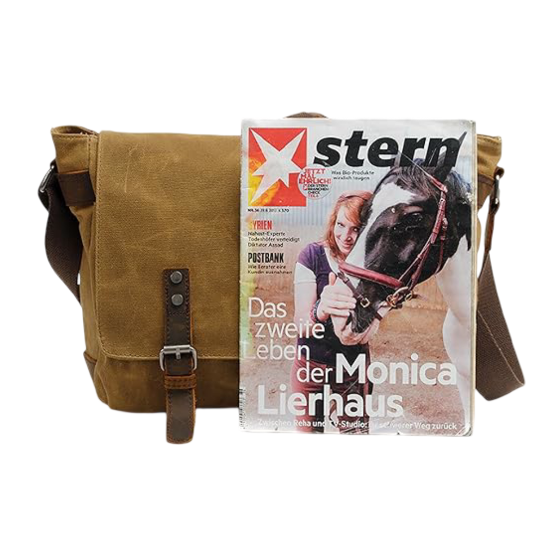 Drake | Waxed Leather Shoulder Bag with Accent Details