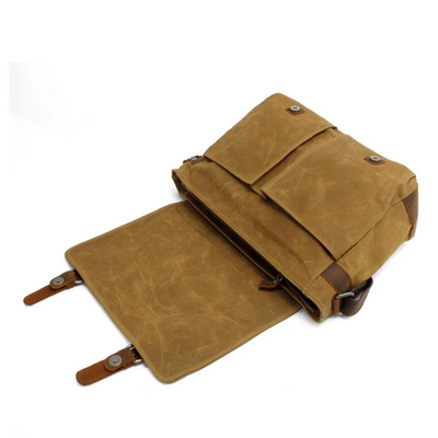 Drake | Waxed Leather Shoulder Bag with Accent Details