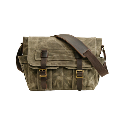 Lester | Vintage Textured Canvas & Leather Shoulder Bag