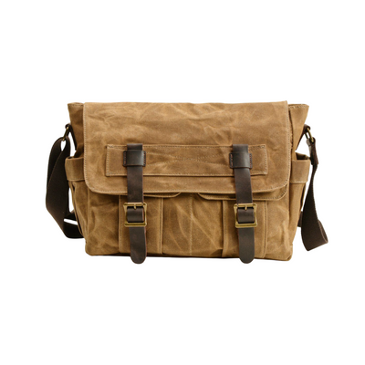 Lester | Vintage Textured Canvas & Leather Shoulder Bag