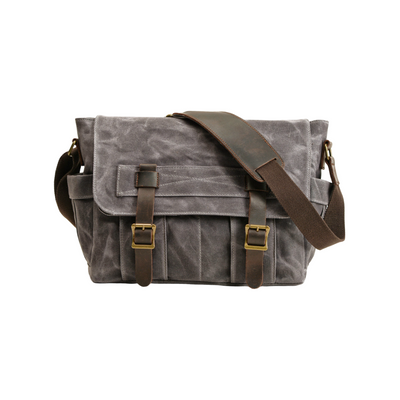 Lester | Vintage Textured Canvas & Leather Shoulder Bag