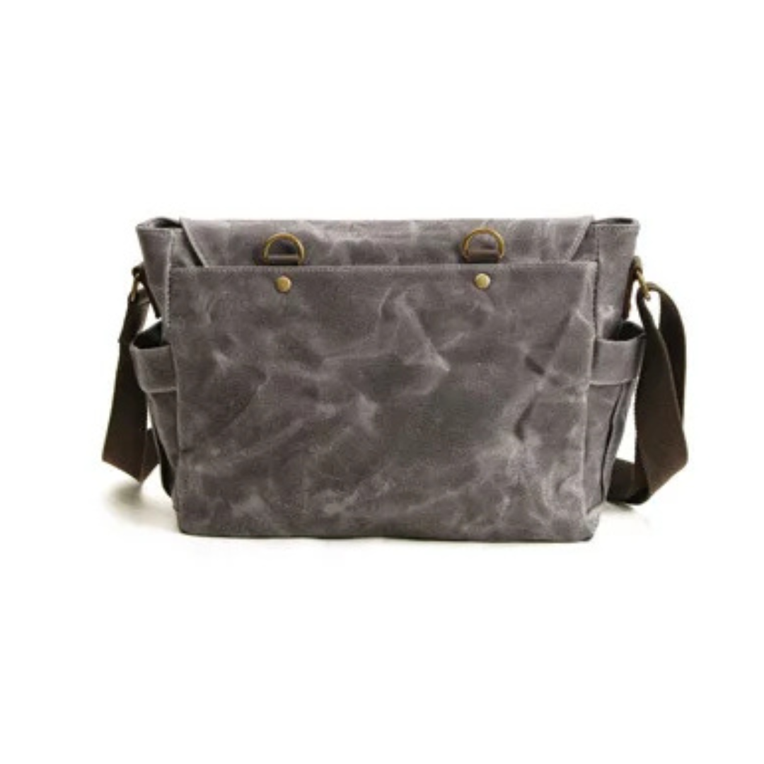 Lester | Vintage Textured Canvas & Leather Shoulder Bag