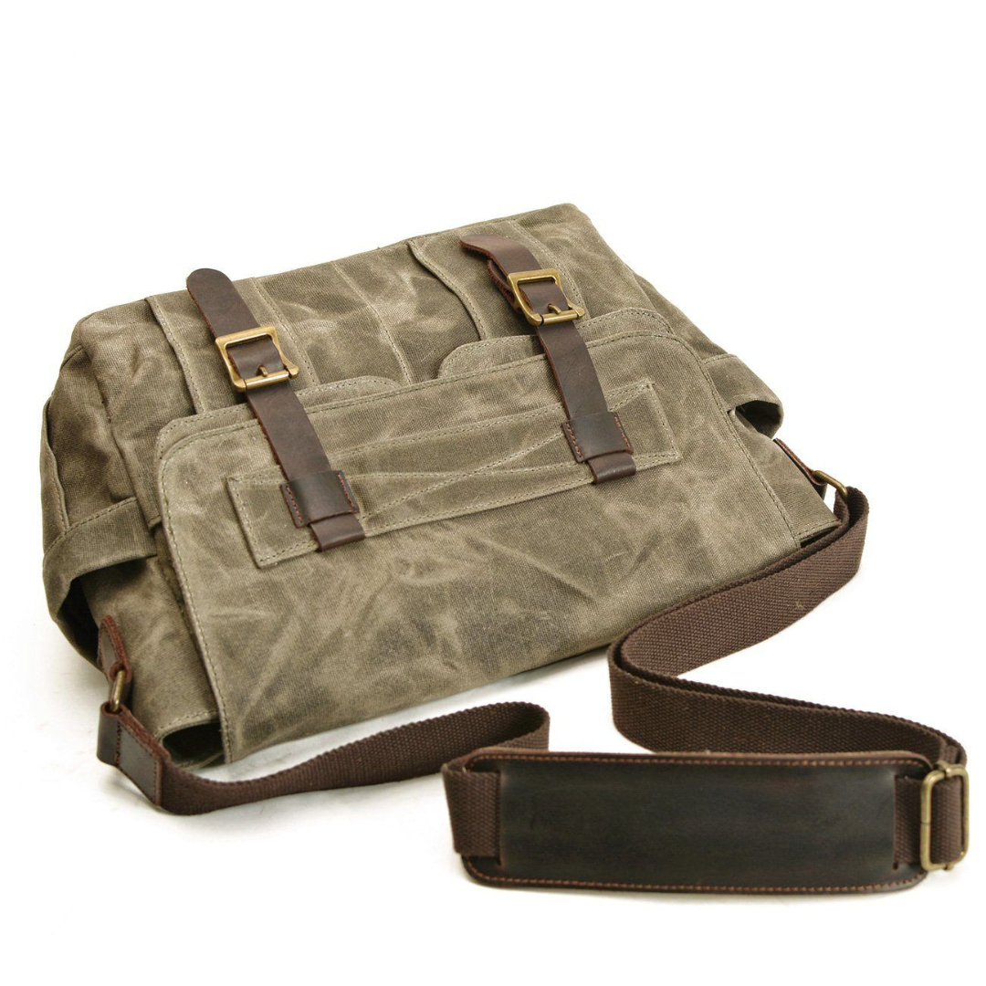 Lester | Vintage Textured Canvas & Leather Shoulder Bag