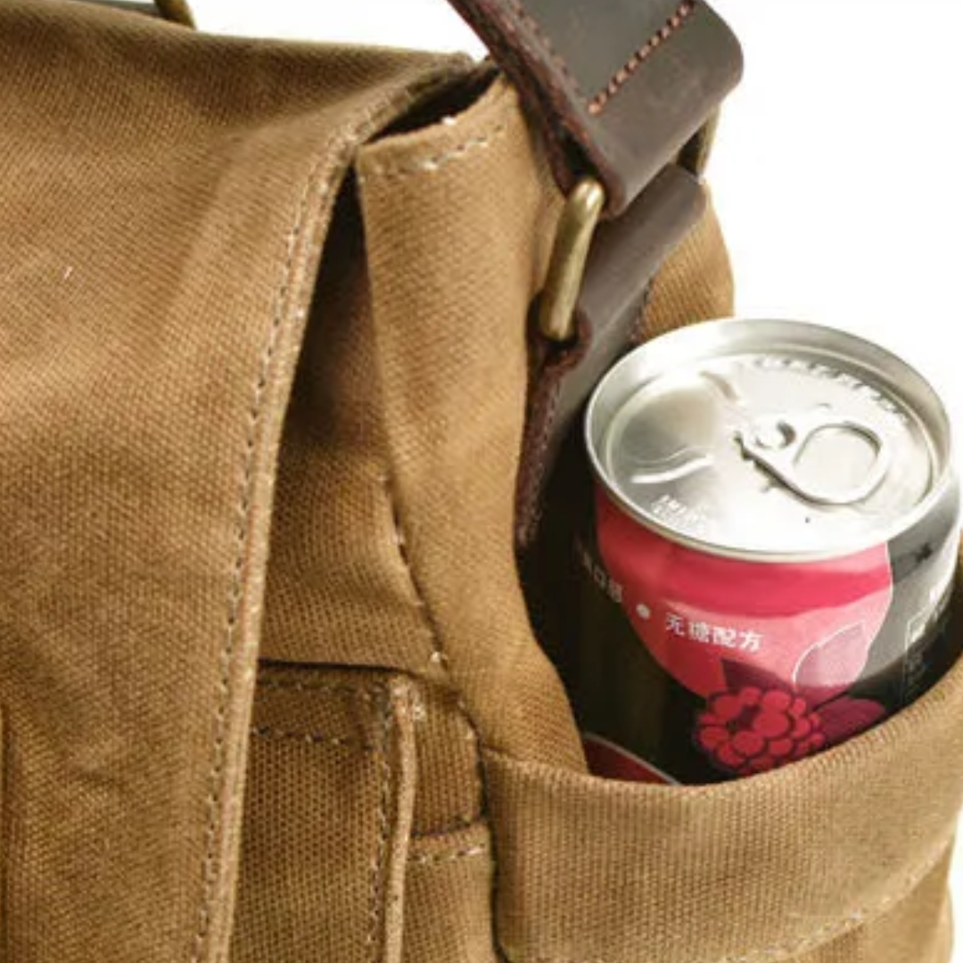 Lester | Vintage Textured Canvas & Leather Shoulder Bag