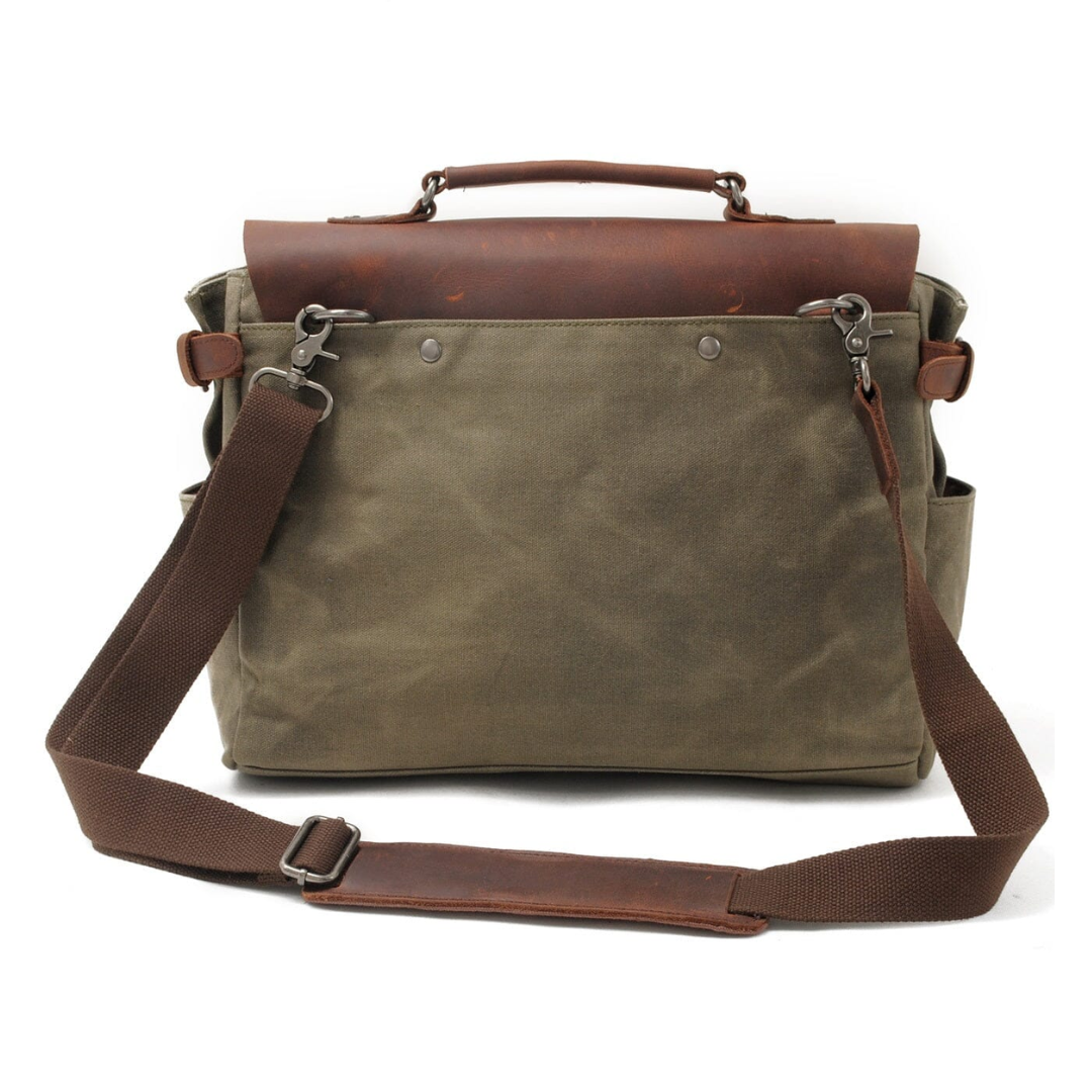 Edward | Classic Canvas Messenger Bag with Leather Flap