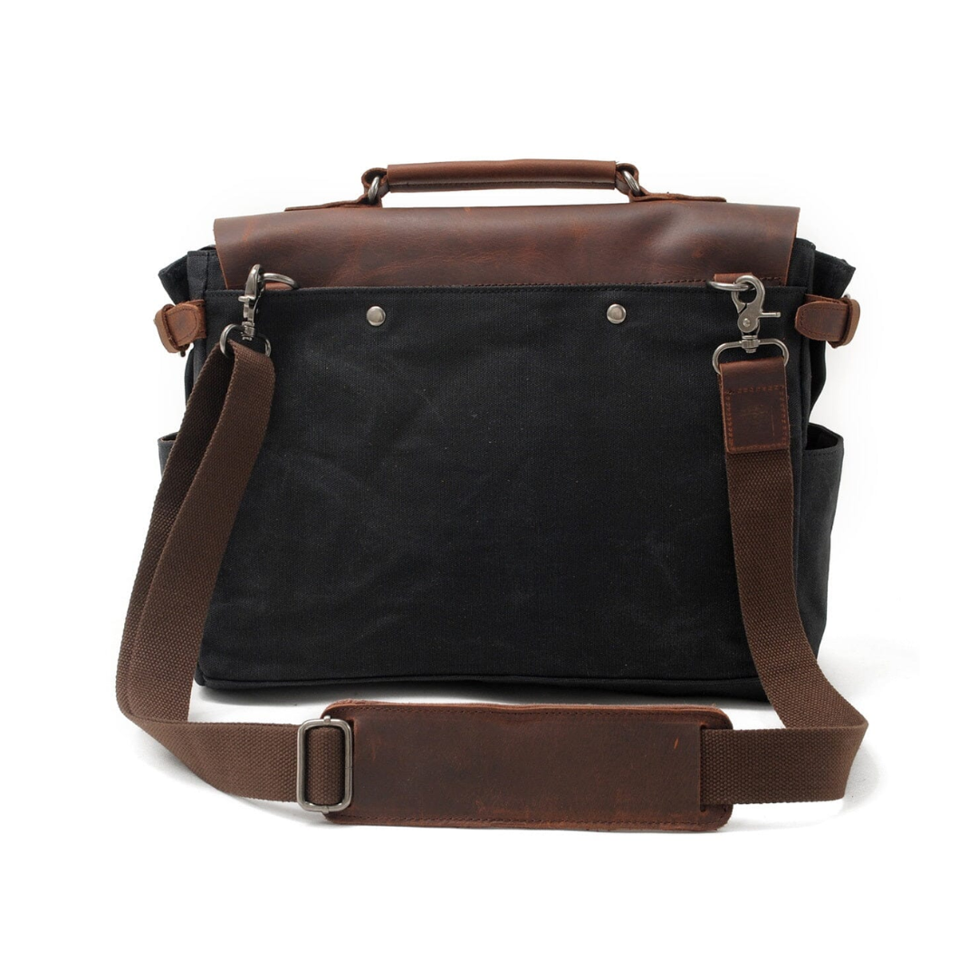 Edward | Classic Canvas Messenger Bag with Leather Flap