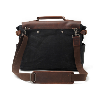 Edward | Classic Canvas Messenger Bag with Leather Flap