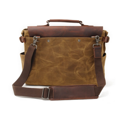 Edward | Classic Canvas Messenger Bag with Leather Flap