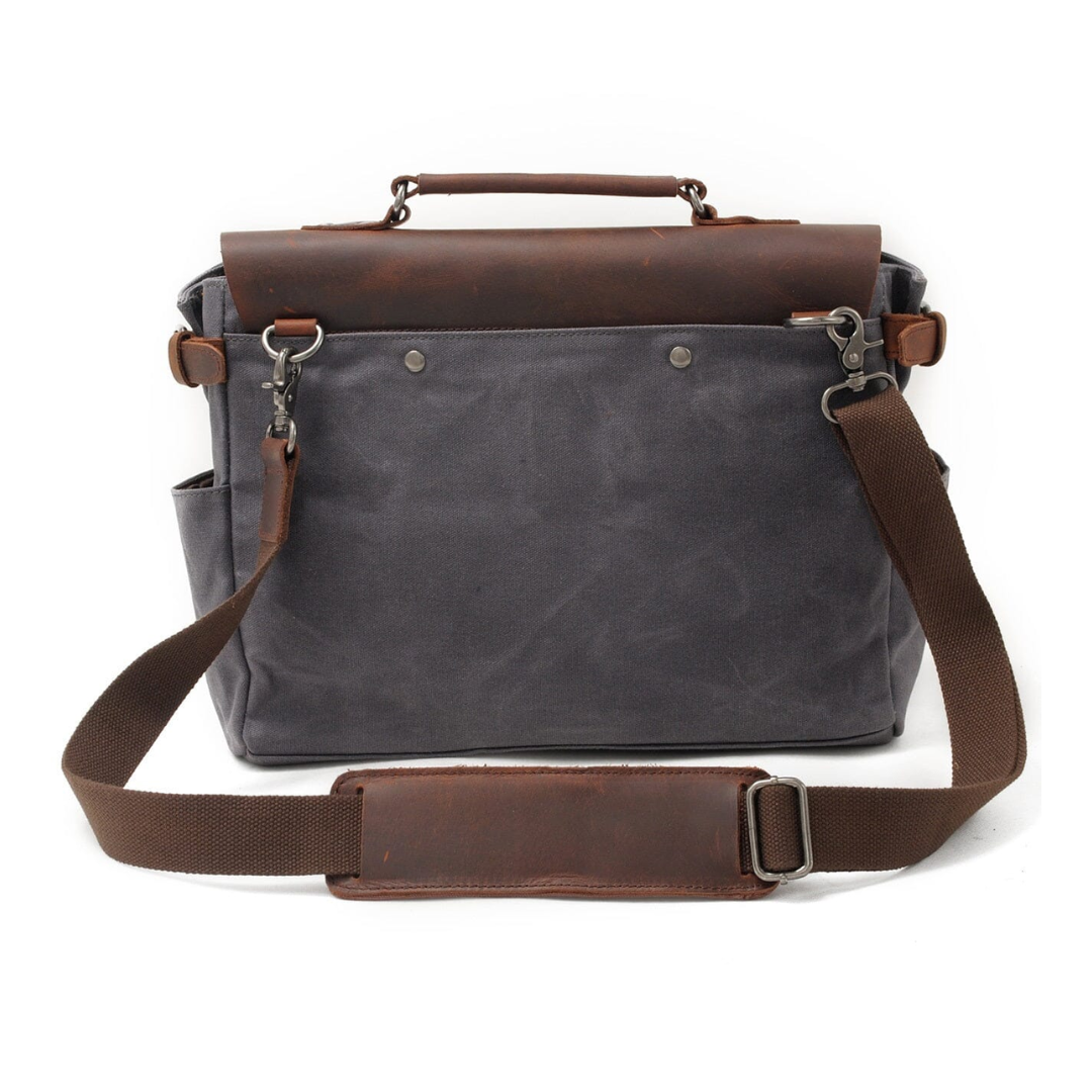 Edward | Classic Canvas Messenger Bag with Leather Flap