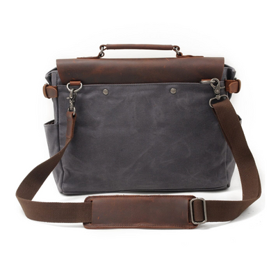 Edward | Classic Canvas Messenger Bag with Leather Flap