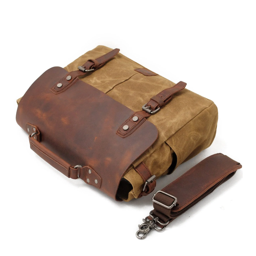Edward | Classic Canvas Messenger Bag with Leather Flap