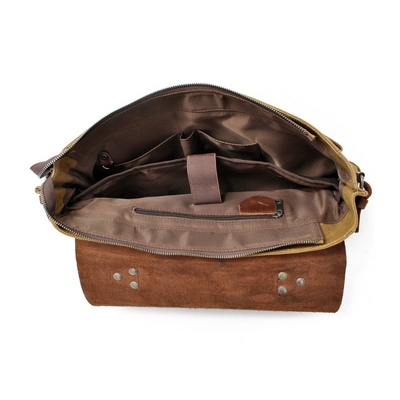 Edward | Classic Canvas Messenger Bag with Leather Flap