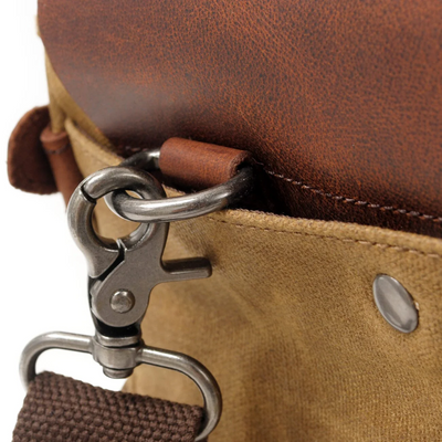Edward | Classic Canvas Messenger Bag with Leather Flap