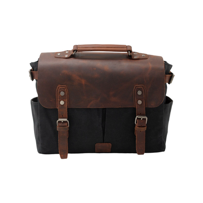 Edward | Classic Canvas Messenger Bag with Leather Flap