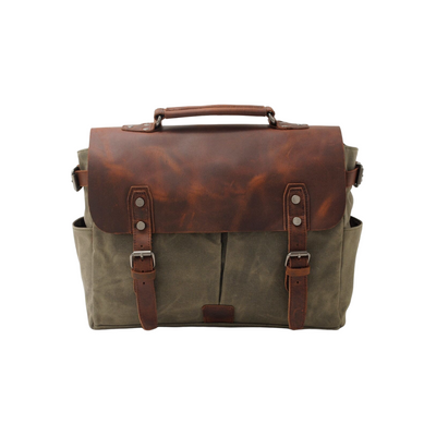 Edward | Classic Canvas Messenger Bag with Leather Flap
