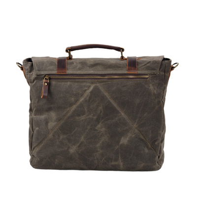 Clark Vintage Waxed Canvas Messenger Bag with Leather Straps