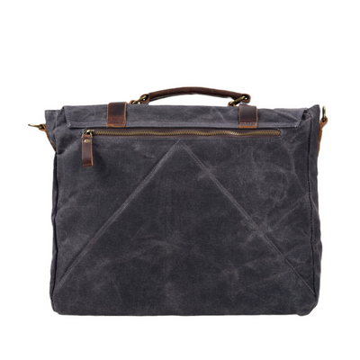 Clark Vintage Waxed Canvas Messenger Bag with Leather Straps