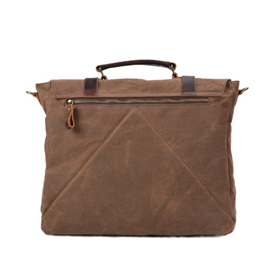 Clark Vintage Waxed Canvas Messenger Bag with Leather Straps