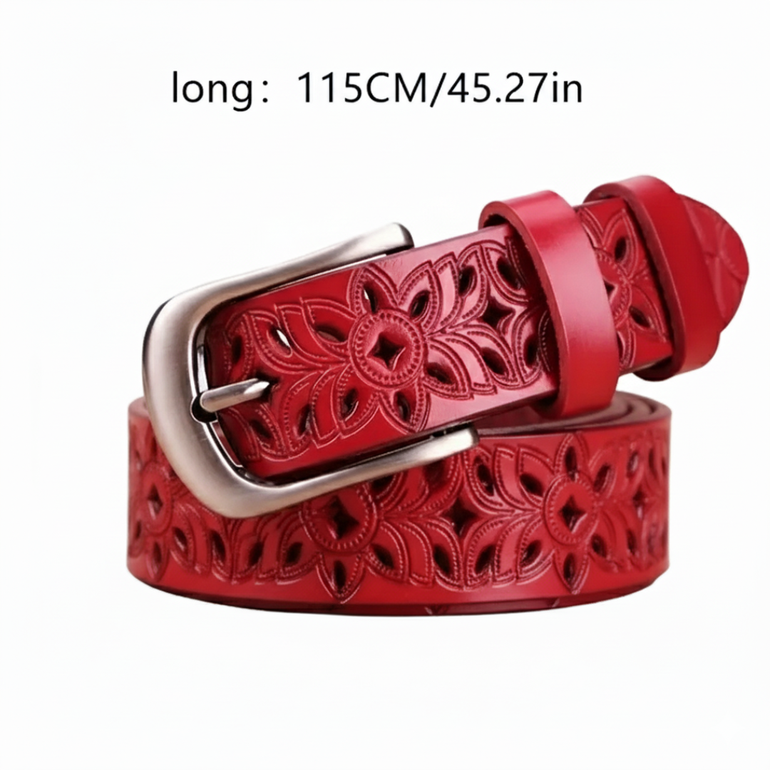 Hudson | Artisan Floral Cut Leather Belt