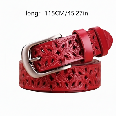 Hudson | Artisan Floral Cut Leather Belt