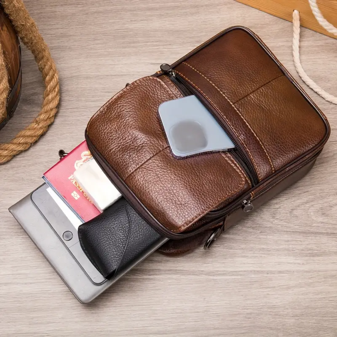 Jasper Men's Leather Courier Shoulder Bag