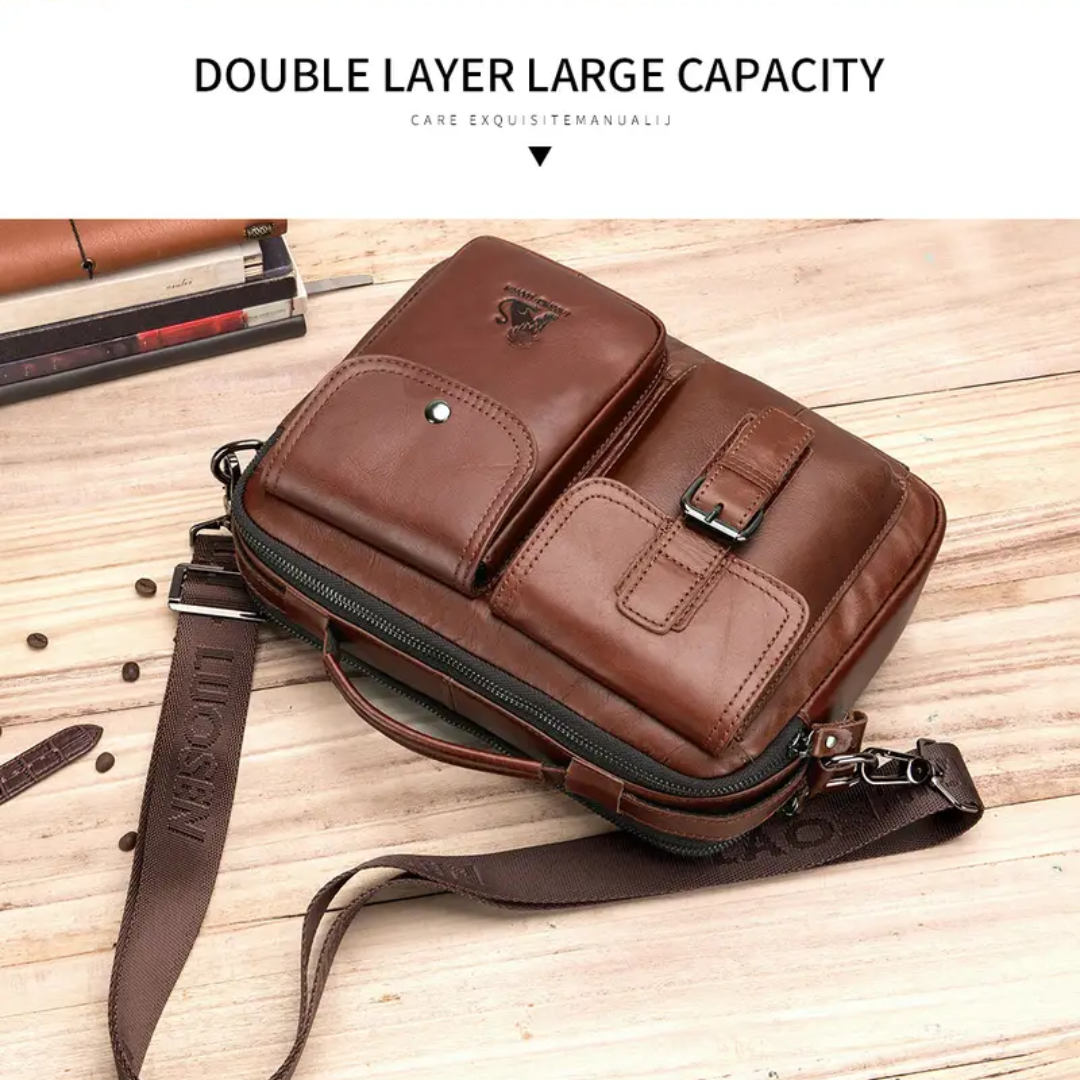 Grady | Timeless Leather Shoulder Bag Featuring Vintage Buckle Accent