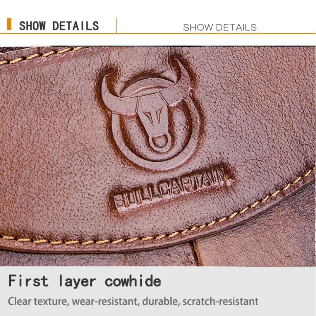 Mason | Premium Leather Laptop Bag with Stylish Curved Zipper