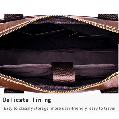 Mason | Premium Leather Laptop Bag with Stylish Curved Zipper