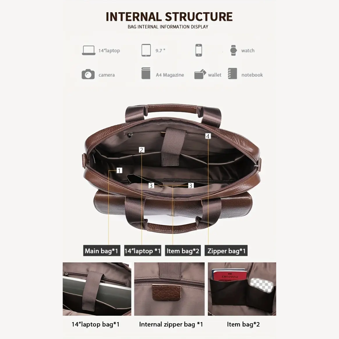 Hudson | Monarch Leather Briefcase