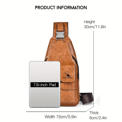 Daxton | Vertical Sling Bag with Secure Flap and Zipper Closure