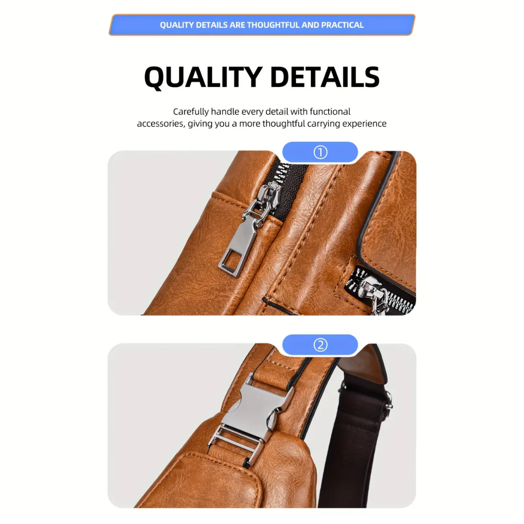 Daxton | Vertical Sling Bag with Secure Flap and Zipper Closure