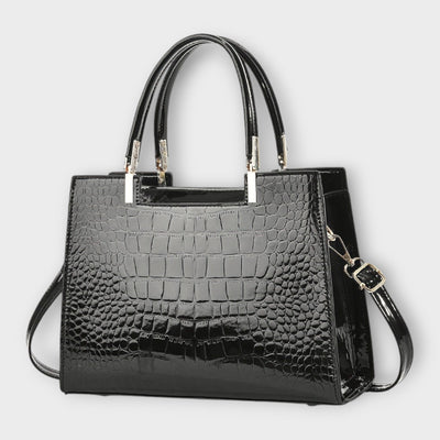Madison - Shiny Crocodile-Embossed Handbag