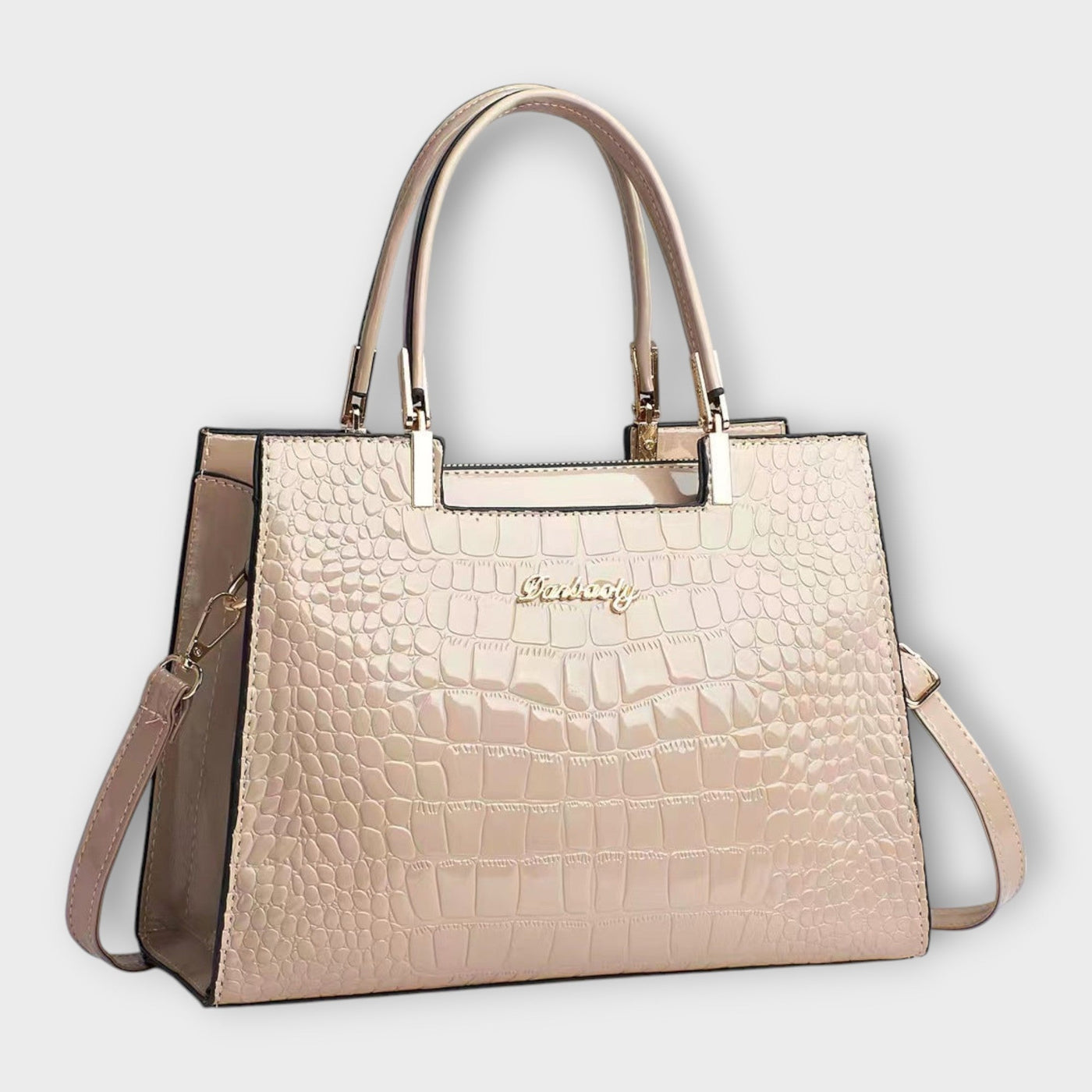 Madison - Shiny Crocodile-Embossed Handbag