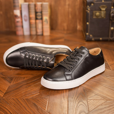 Men's Casual Low-Top Sneakers | Orthopedic Leather Shoes for Timeless Comfort