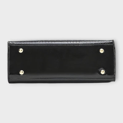 Madison - Shiny Crocodile-Embossed Handbag