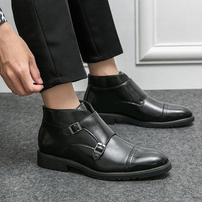 Parker | Double Buckle Synthetic Leather Handcrafted Shoes