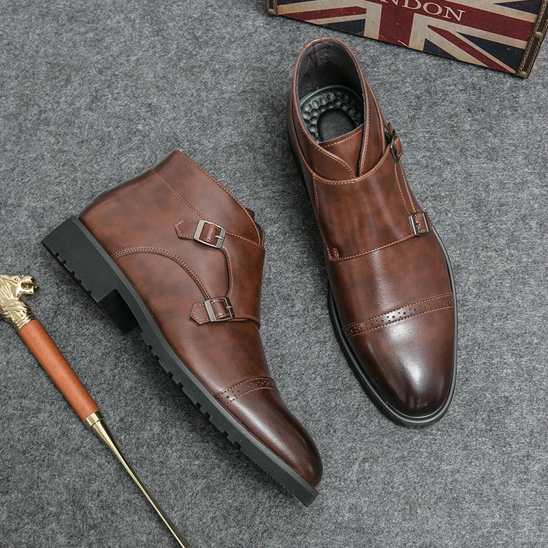 Parker | Double Buckle Synthetic Leather Handcrafted Shoes