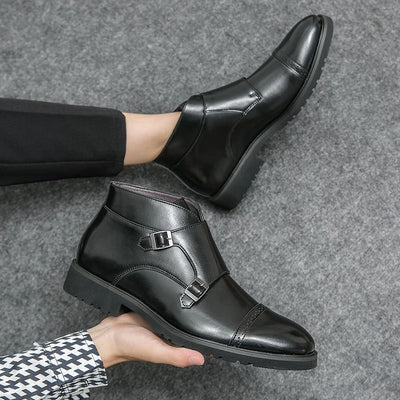 Parker | Double Buckle Synthetic Leather Handcrafted Shoes
